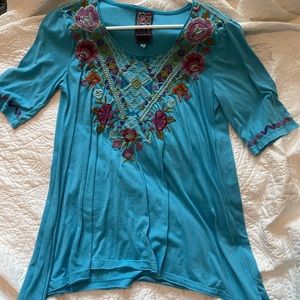 Turquoise Johnny Was Tunic